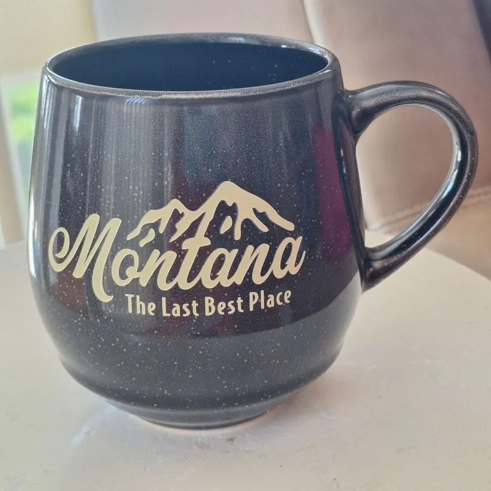 Montana The Last Best Place 18 oz Fresco Camper Mug Glaze Finish Ceramic